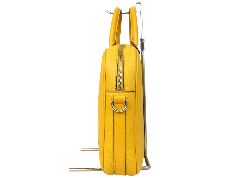 Gucci Yellow Diamante Bag Leather Crossbody Handbag Business Briefcase Yellow